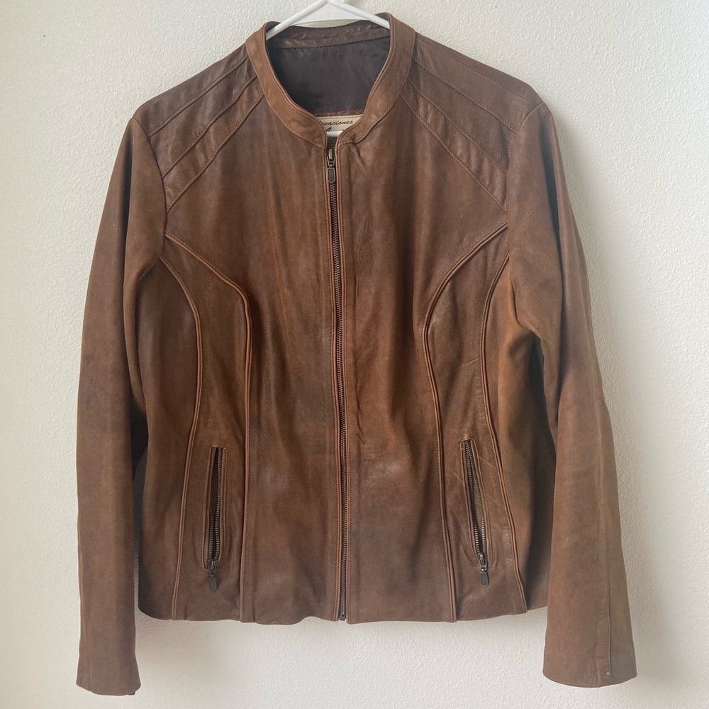 Brown Butter soft Real Lamb skin Leather Women’s Jacket